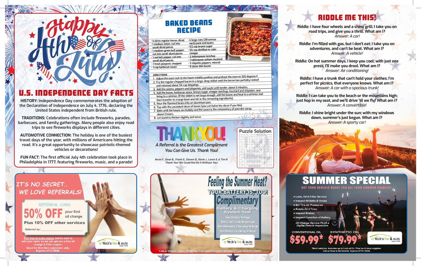 Monthly Newsletter Page 3 | Yeck's Tire & Auto